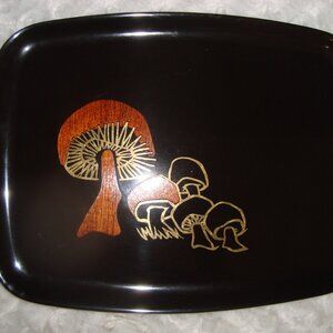Vintage Couroc Serve Ware Mushroom Design Tray